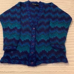 Vintage Paul Harris Cardigan Sweater Womens Medium Chevron